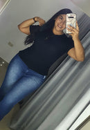 Blusa Manga Corta Resorte Talla Plus