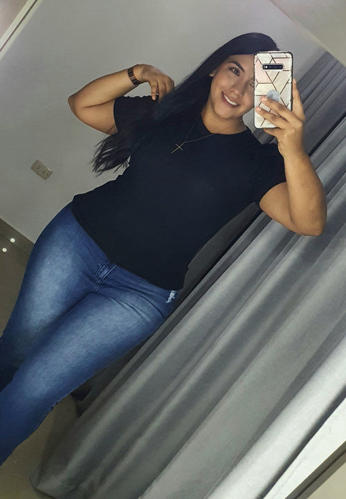 Blusa Manga Corta Resorte Talla Plus