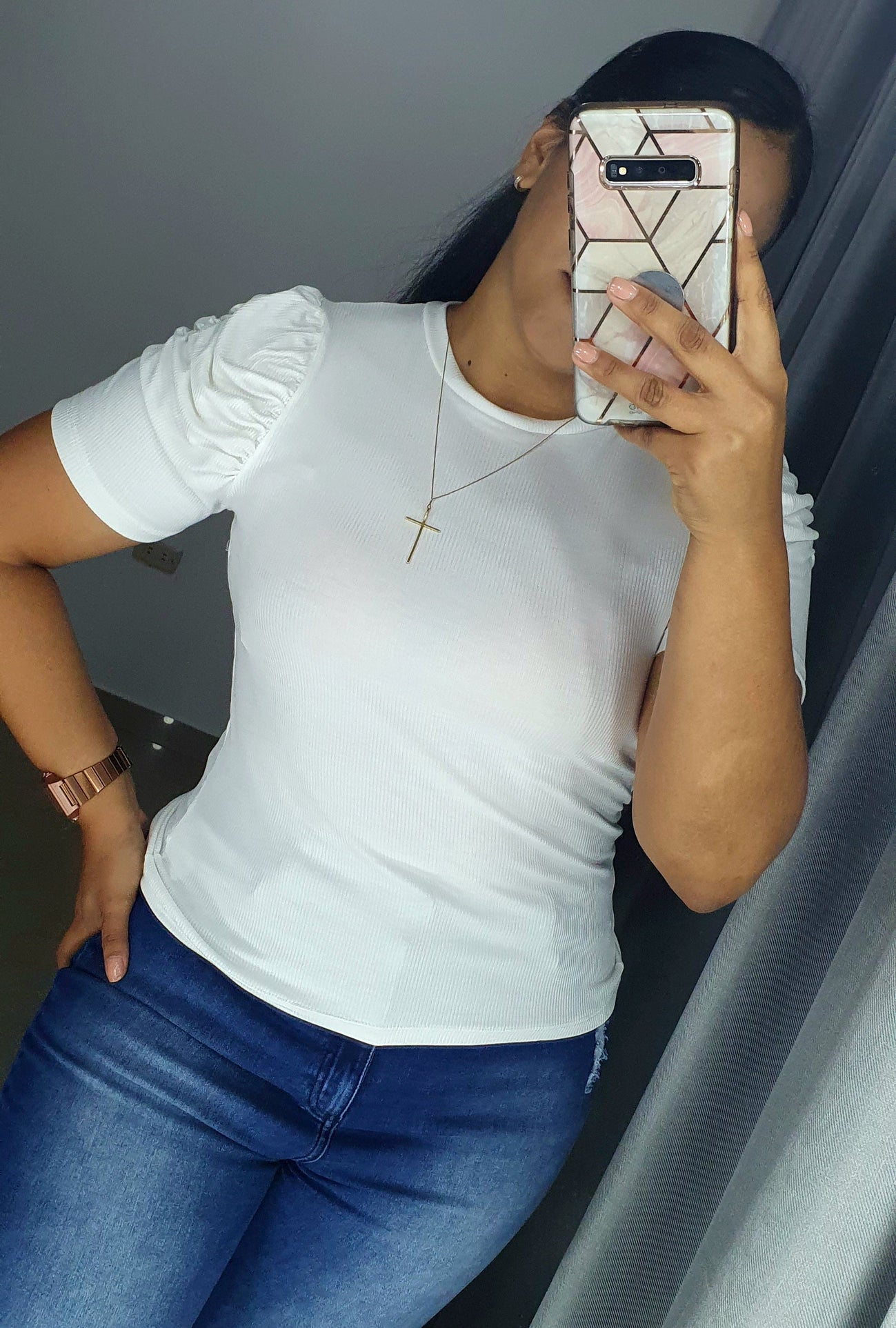 Blusa Manga Corta Resorte Talla Plus