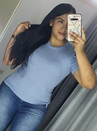 Blusa Manga Corta Resorte Talla Plus