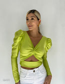 Blusa Escote Nudo Manga Larga Bombacha