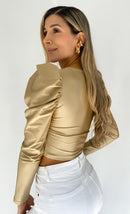 Blusa Escote Nudo Manga Larga Bombacha