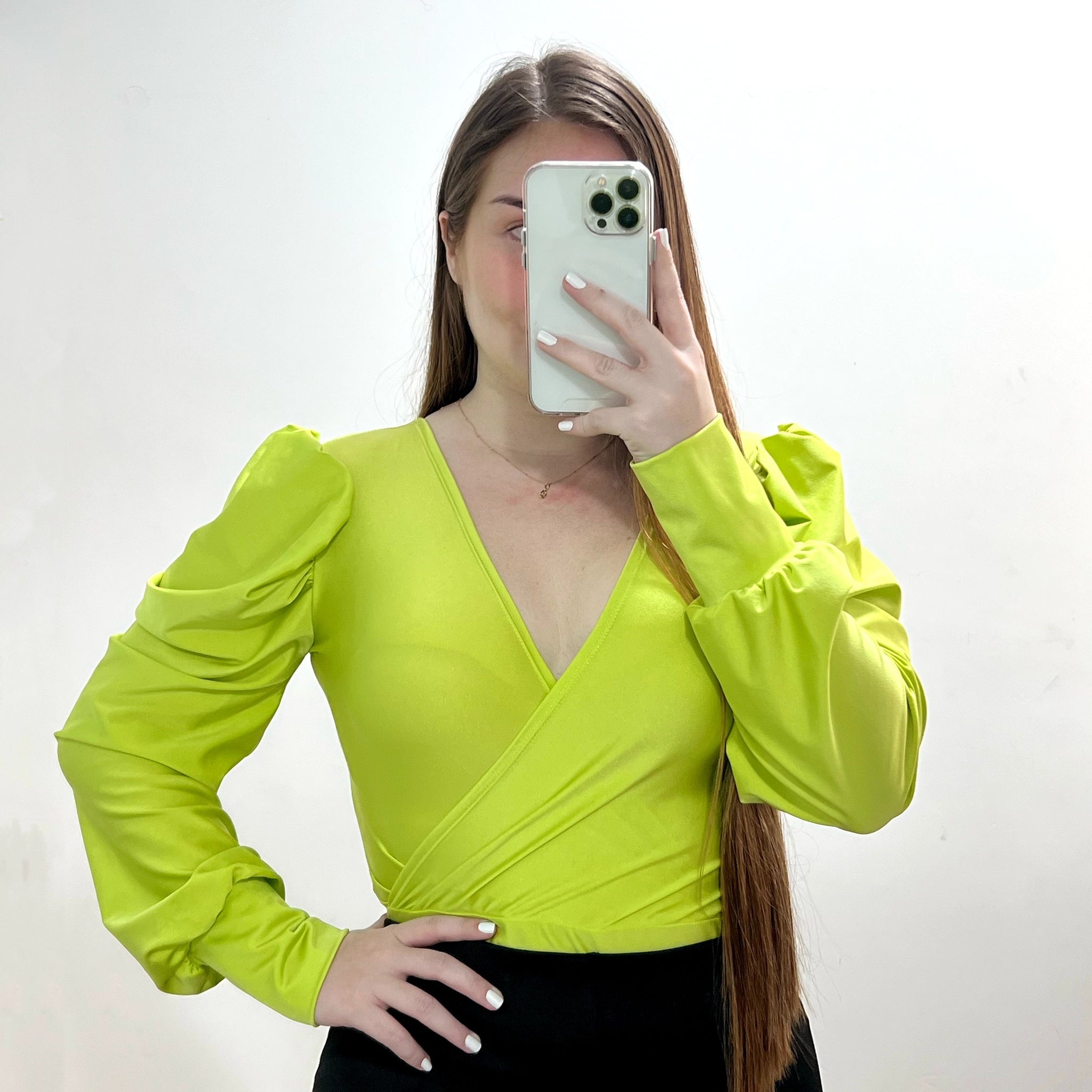 Body Manga Larga Cruzado Tallas Plus