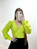 Body Manga Larga Cruzado Tallas Plus