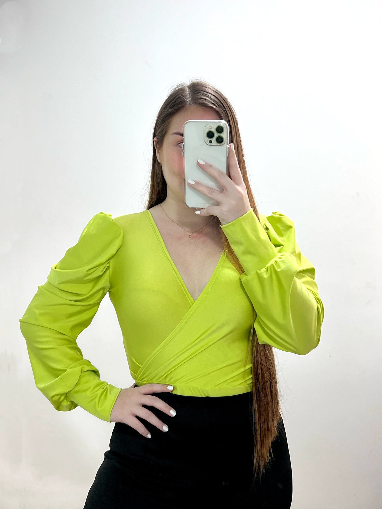 Body Manga Larga Cruzado Tallas Plus