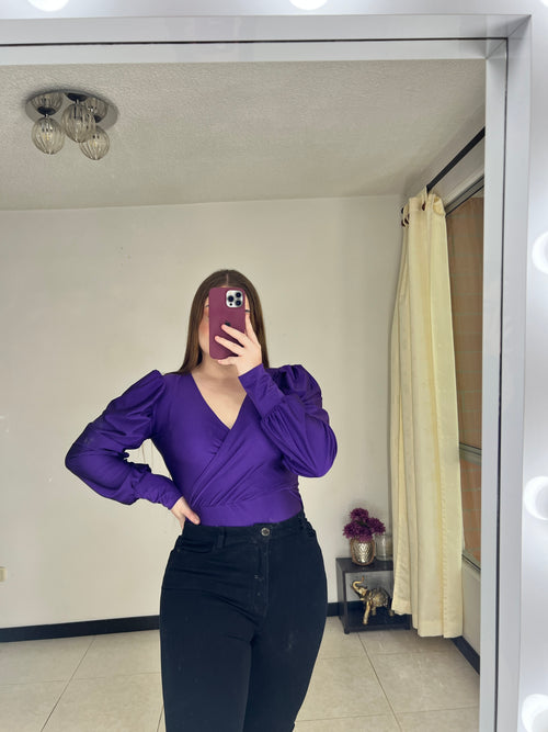 Body Manga Larga Cruzado Tallas Plus