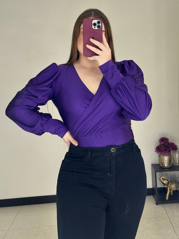 Body Manga Larga Cruzado Tallas Plus