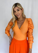 Body Manga Larga Cruzado Destellante