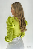 Body Manga Larga Cruzado Destellante