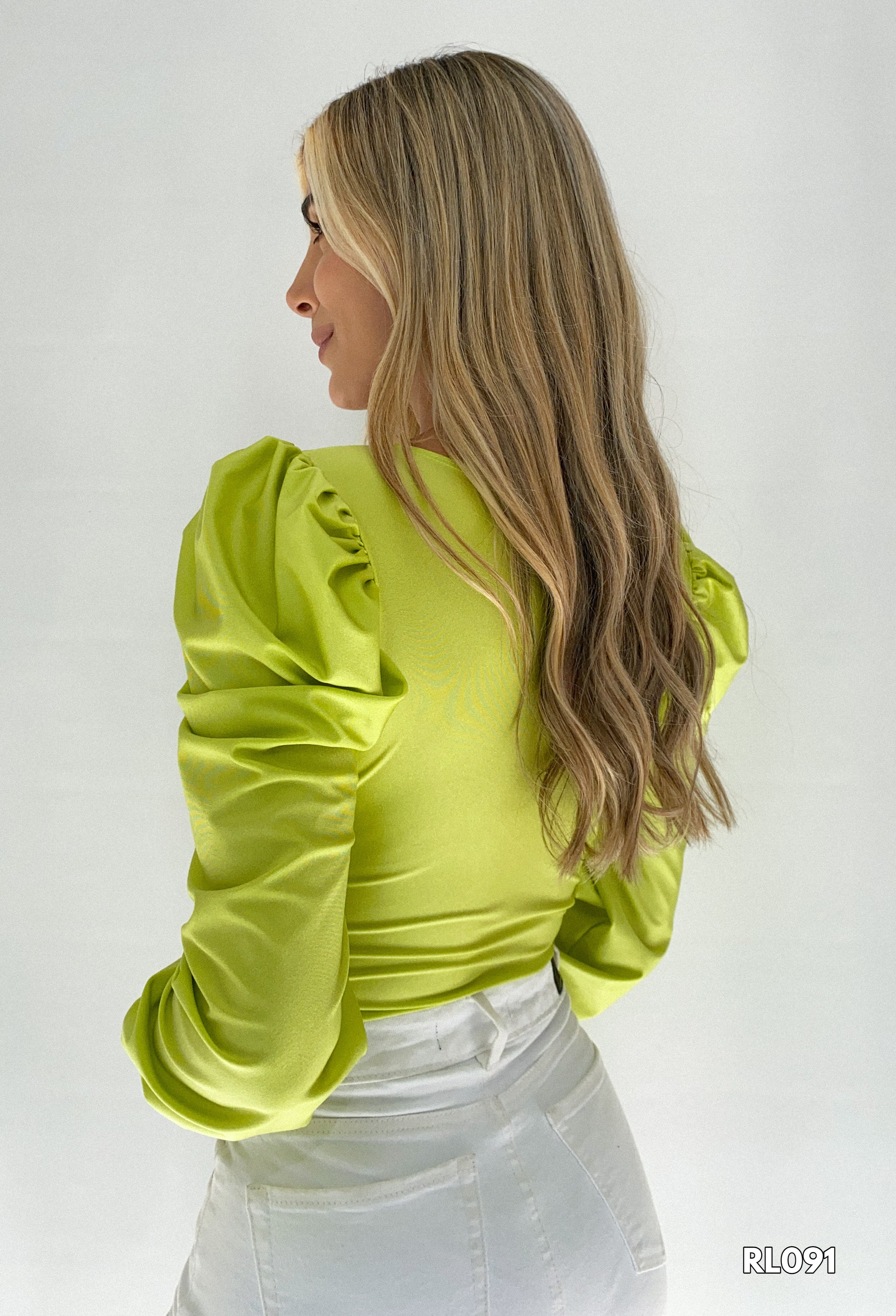 Body Manga Larga Cruzado Destellante