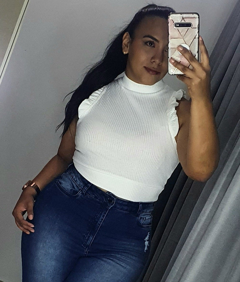 Blusa Manga Sisa Bolero Cuello Alto Plus