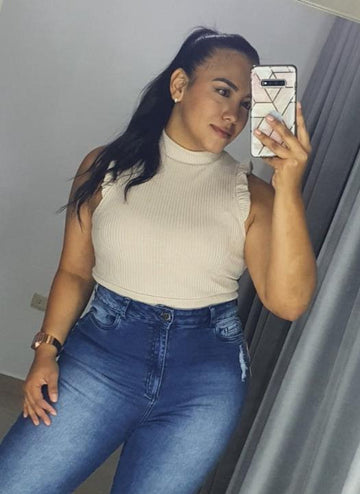 Blusa Manga Sisa Bolero Cuello Alto Plus