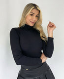 Blusa Manga Larga Cuello Tortufga Rib