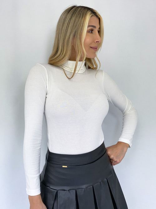 Blusa Manga Larga Cuello Tortufga Rib