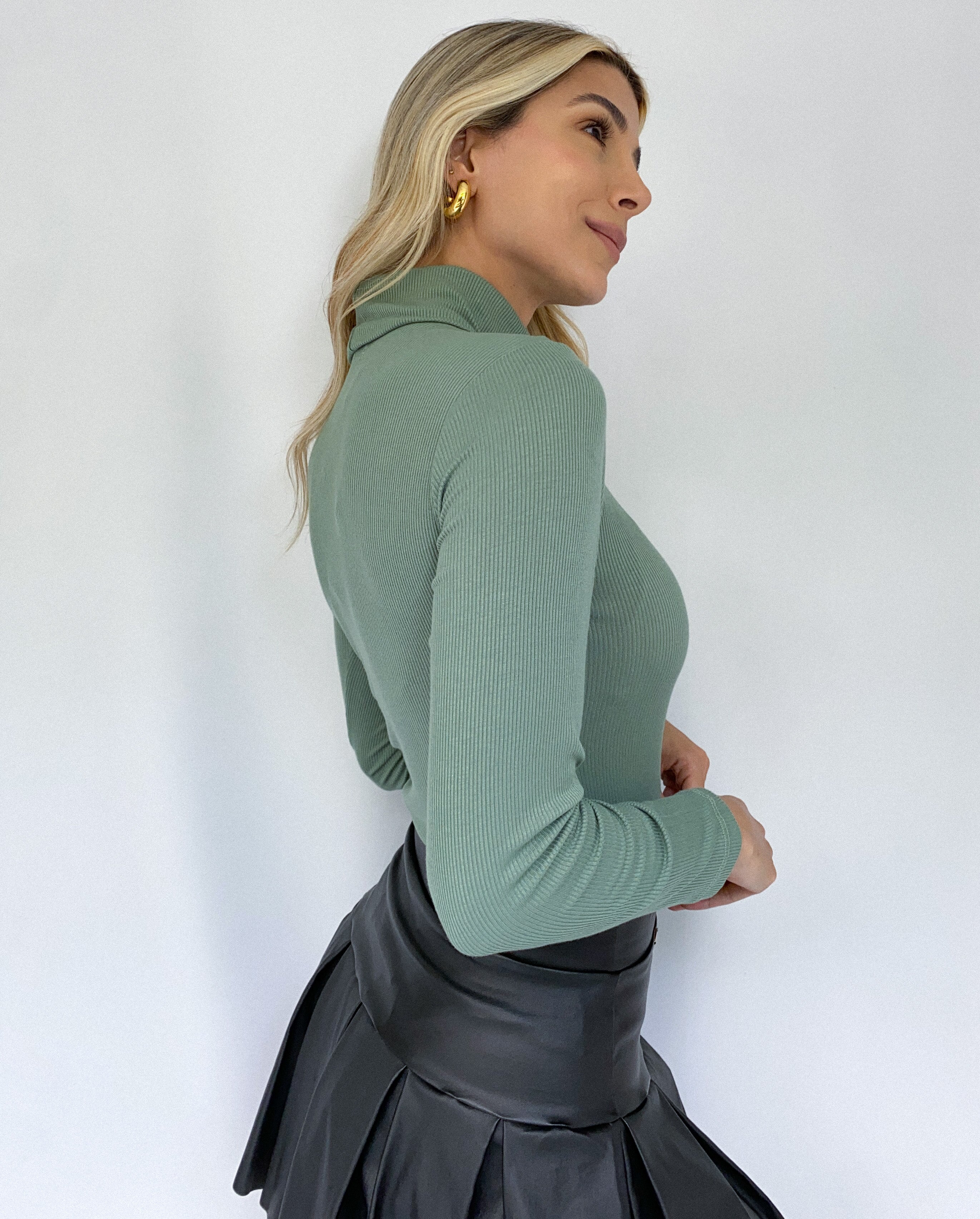 Blusa Manga Larga Cuello Tortufga Rib