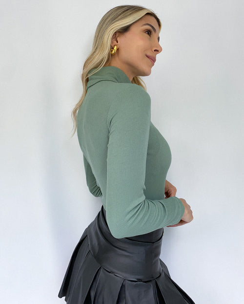 Blusa Manga Larga Cuello Tortufga Rib