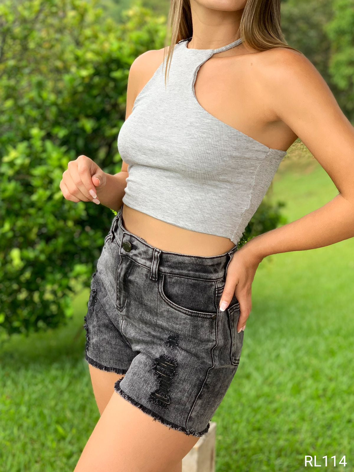 Blusa Manga Sisa Acanalada