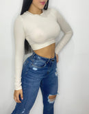 Blusa Manga Larga Cruzada Espalda