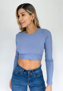 Blusa Manga Larga Cruzada Espalda