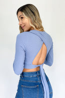 Blusa Manga Larga Cruzada Espalda