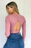 Blusa Manga Larga Cruzada Espalda