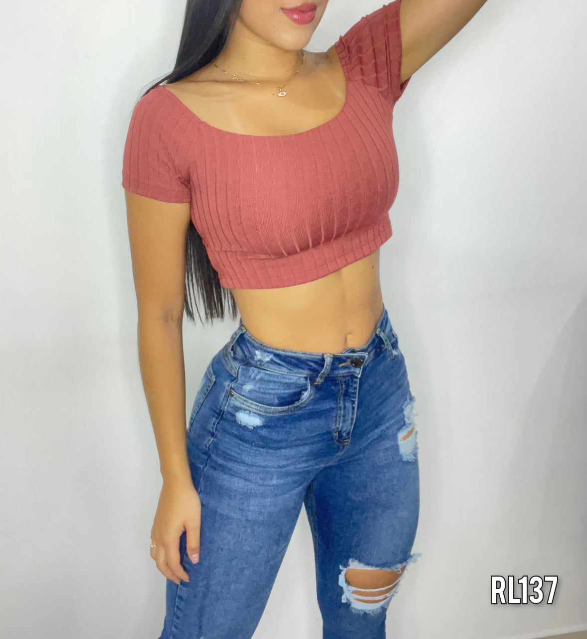 Blusa Manga Corta Escote Espalda Amarrar