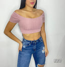 Blusa Manga Corta Escote Espalda Amarrar