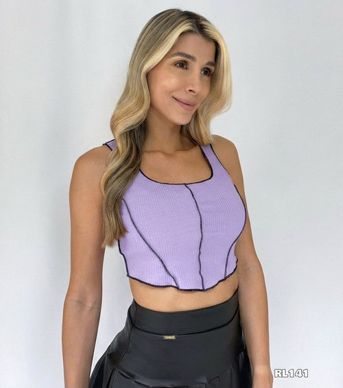 Blusa Manga Sisa Fileteada