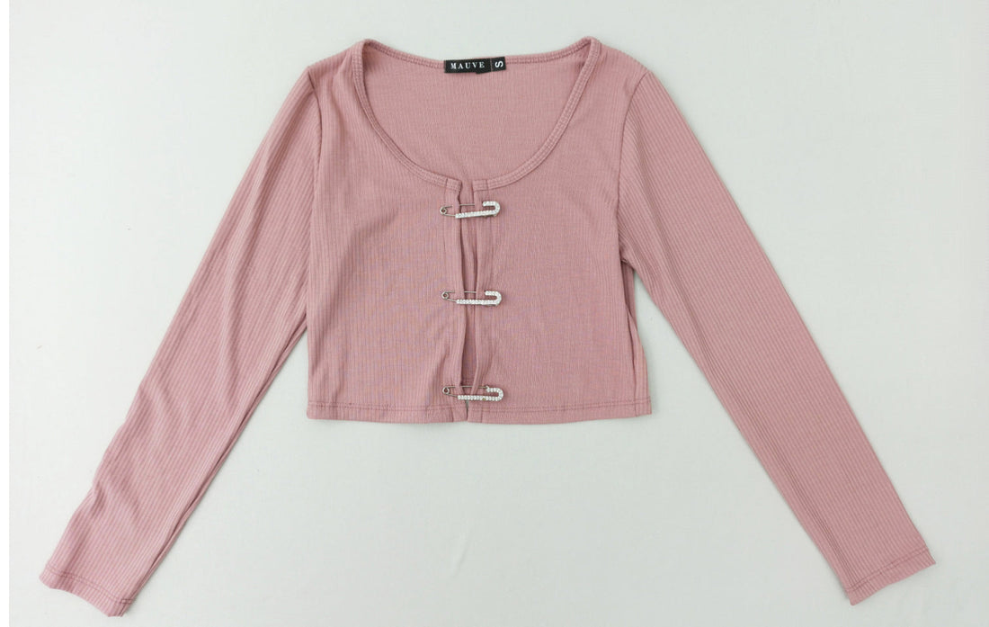 Blusa Manga Larga Prendedor Gancho Centr