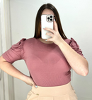 Blusa Manga Bombacha Zurcido Rib Plus