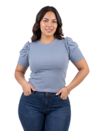 Blusa Manga Bombacha Zurcido Rib Plus