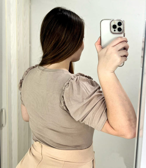 Blusa Manga Bombacha Zurcido Rib Plus