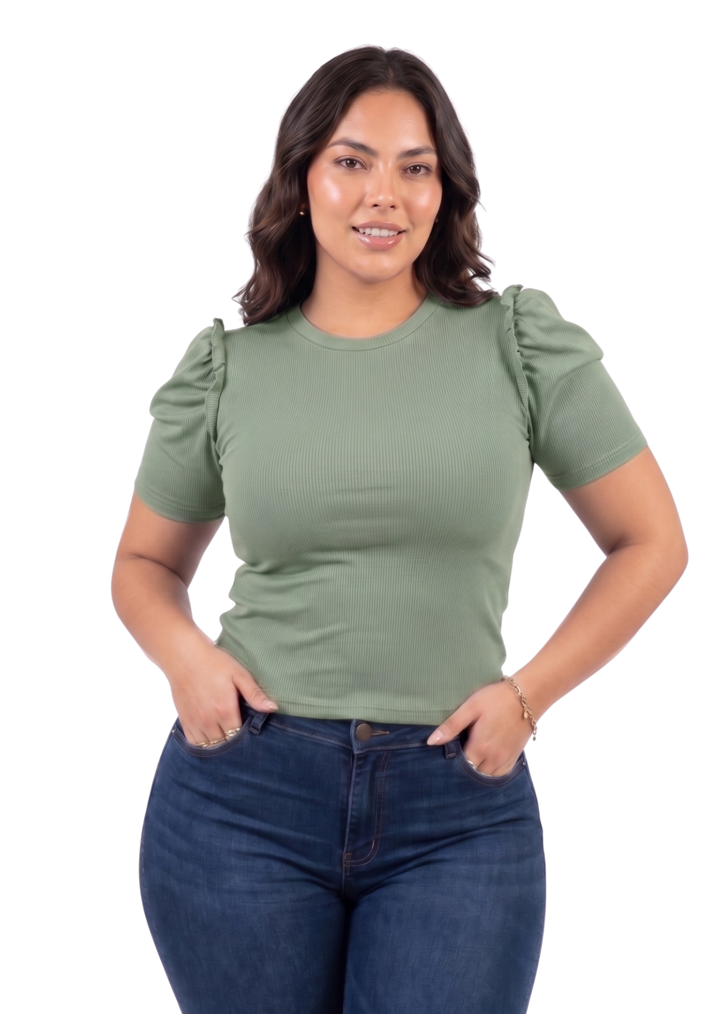 Blusa Manga Bombacha Zurcido Rib Plus