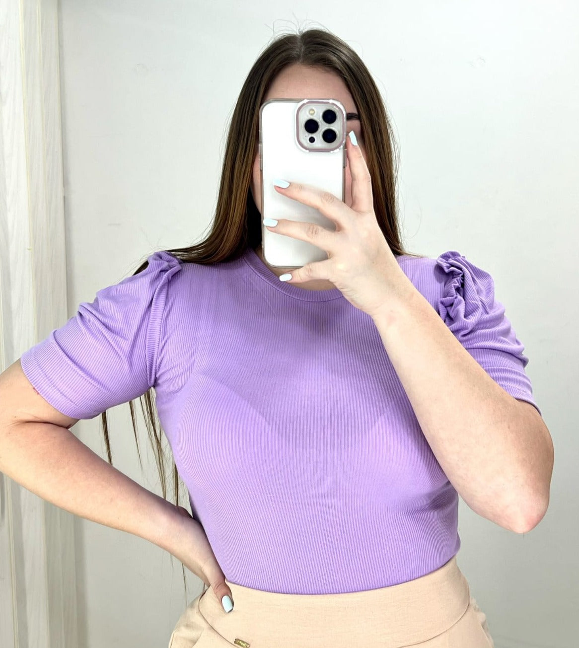 Blusa Manga Bombacha Zurcido Rib Plus