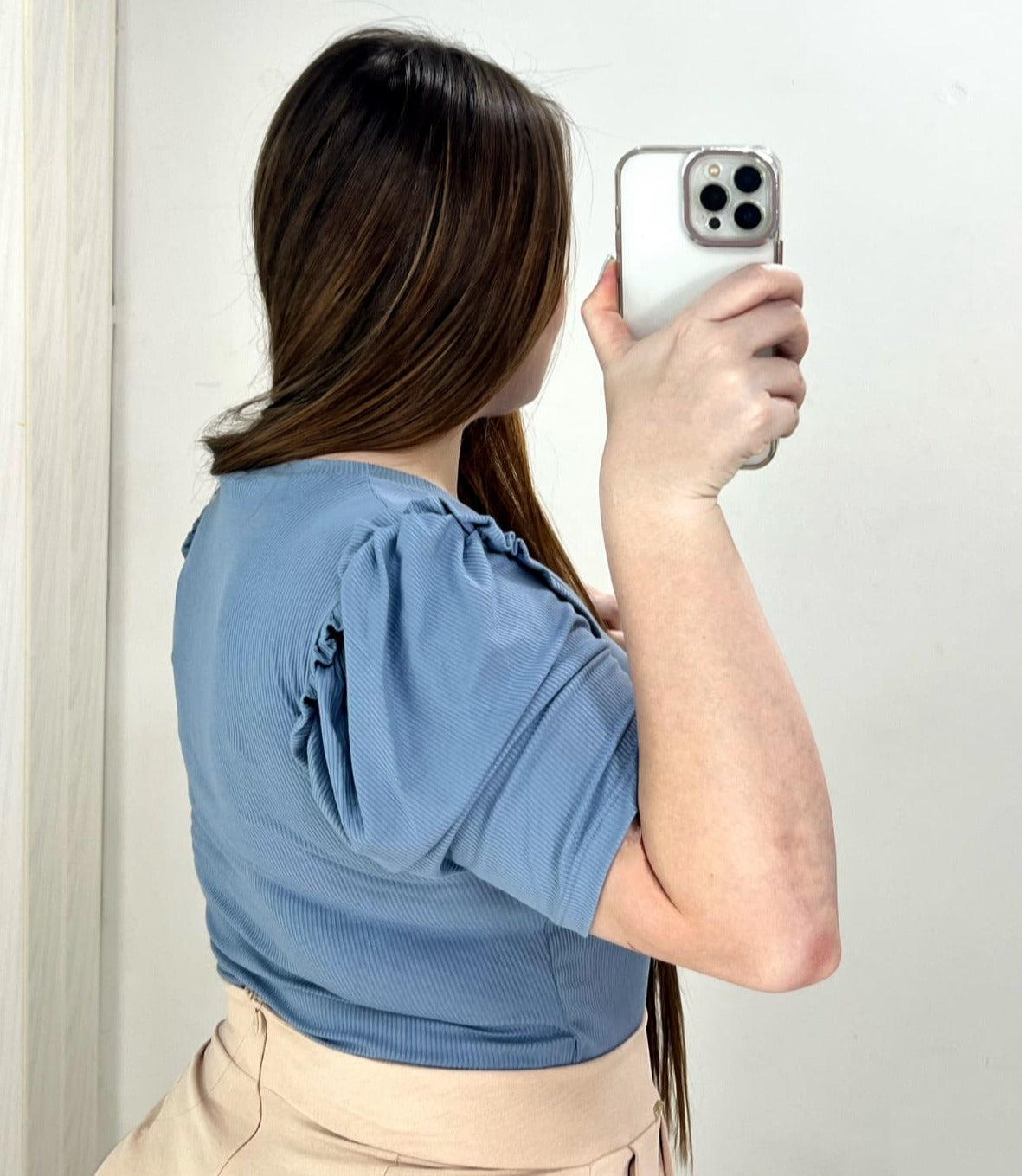 Blusa Manga Bombacha Zurcido Rib Plus