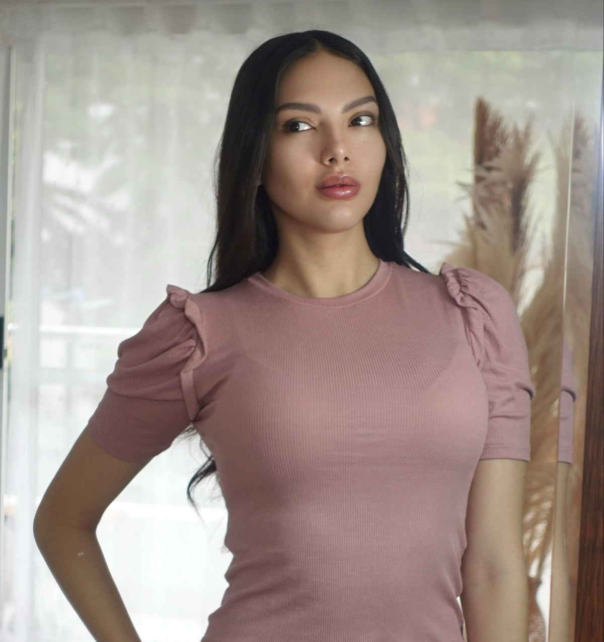 Blusa Manga Bombacha Zurcido Rib