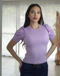 Blusa Manga Bombacha Zurcido Rib