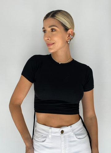 Blusa Cuello Redondo Recogida A Los Lados