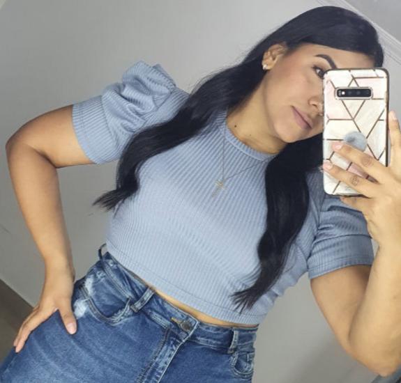 Blusa Rib Manga Corta Prenses Talla Plus