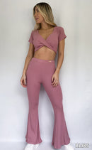 Blusa Manga Corta Escote Cruzado