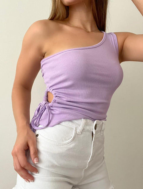 Blusa Asimetica Costado Runche Amarrar