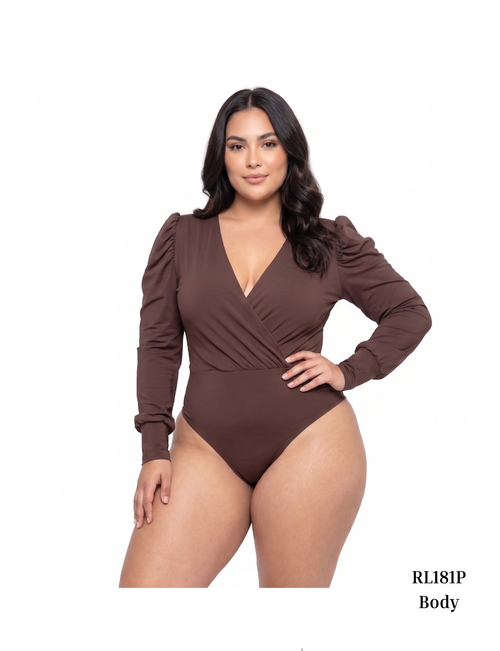Body Manga Larga Bombacho Cruzado Plus