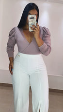 Body Manga Larga Bombacho Cruzado Plus