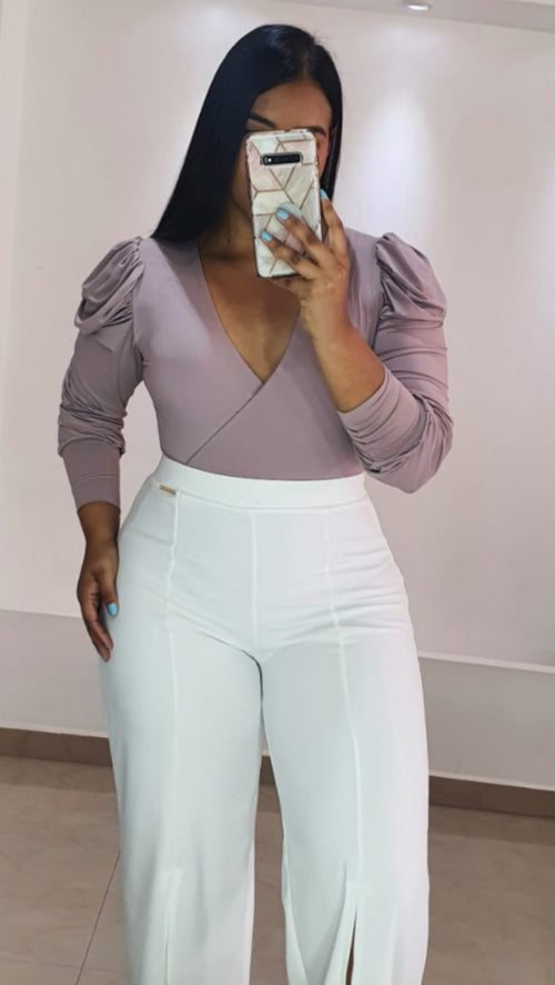 Body Manga Larga Bombacho Cruzado Plus