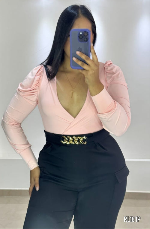 Body Manga Larga Bombacho Cruzado Plus