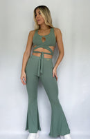 Pantalon Bota Ancha Rib