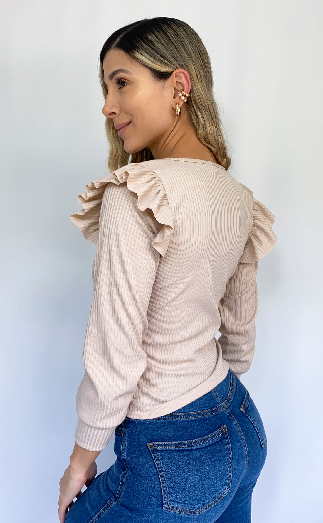 Blusa Manga Larga Herraje Cuello
