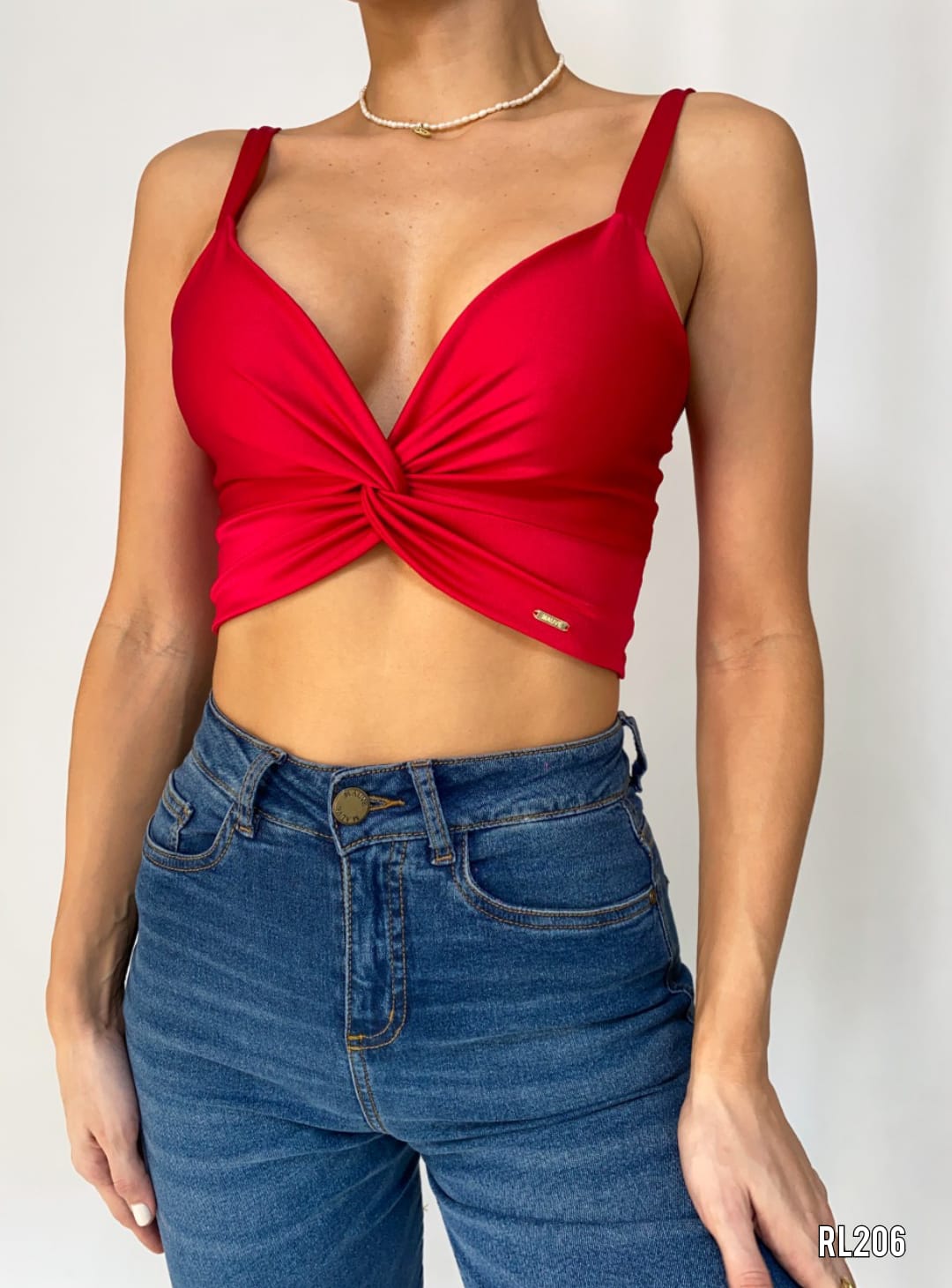 Crop top tiras nudo delantero