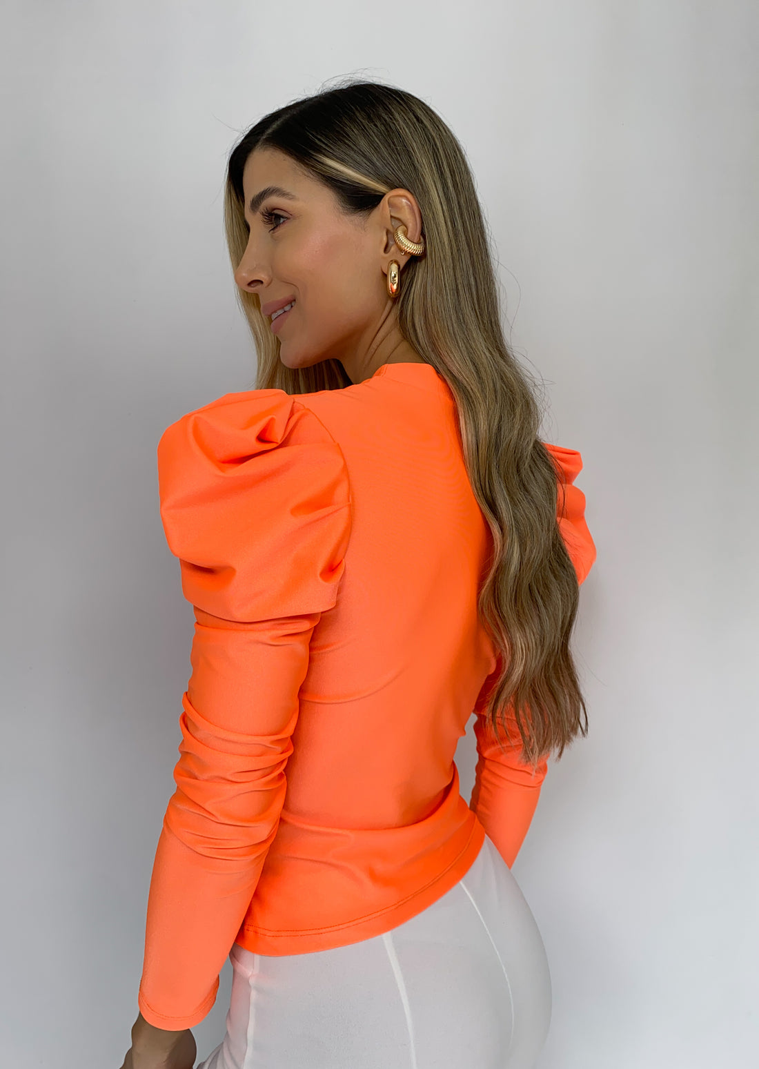 Blusa Manga Larga Prenses Cuello Alto