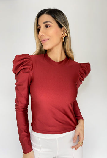 Blusa Manga Larga Prenses Cuello Alto